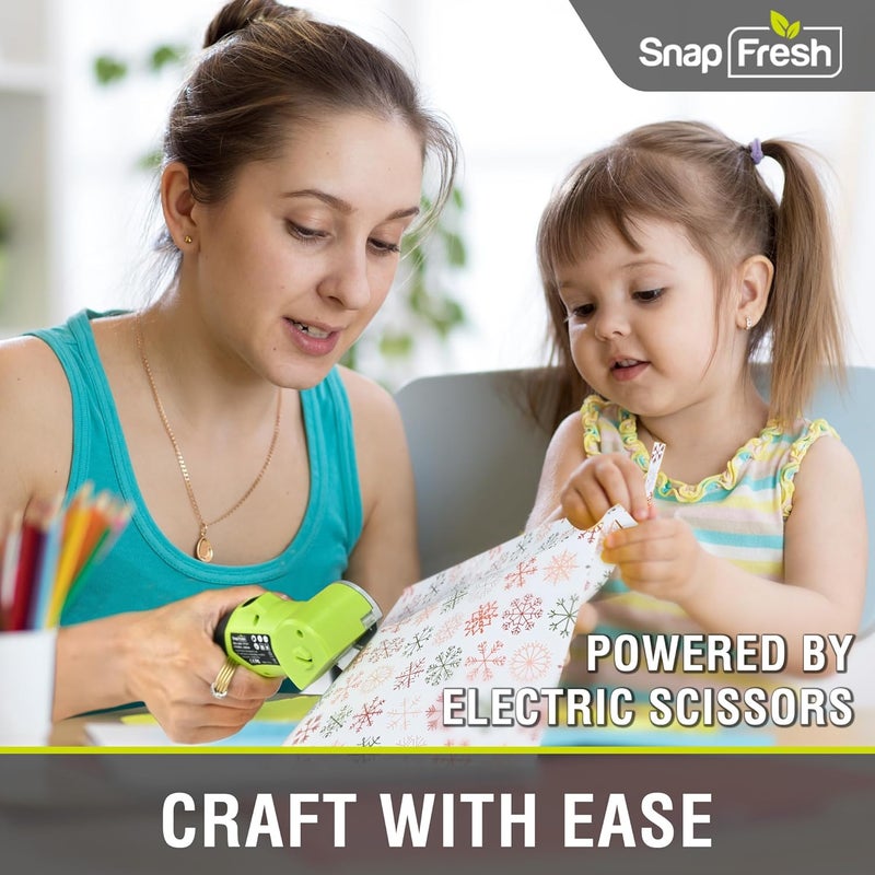 SnapFresh مقص كهربائي لاسلكي 4 فولت، قاطع كرتون قابل لإعادة الشحن وأداة قطع صناديق دوارة، 285 دورة في الدقيقة لقطع القماش والسجاد والجلد مع LED، شفرة إضافية، بطارية 2.0Ah وحقيبة تخزين (SP5091) - Image 2